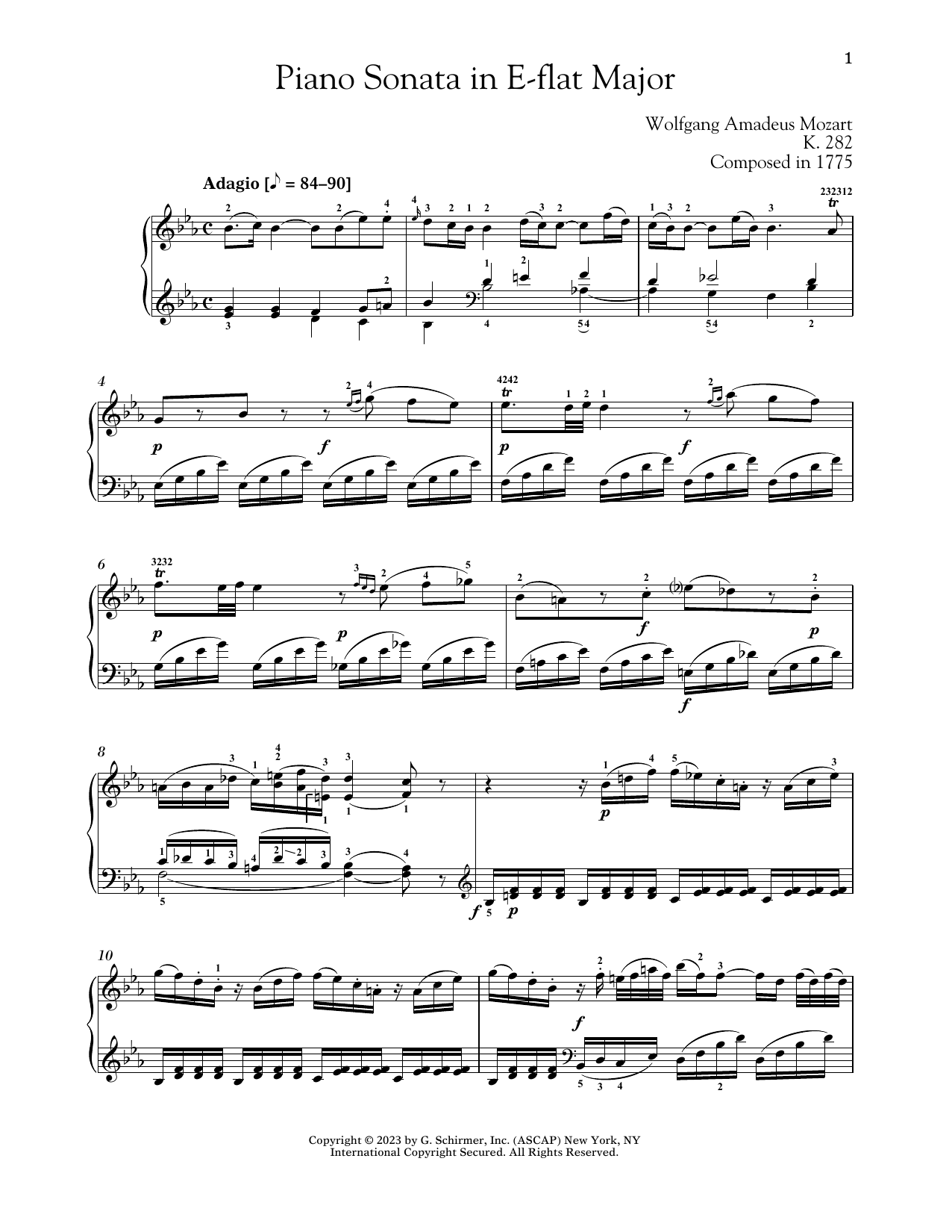 Produktbild zu: Piano Sonata In E-flat Major, K. 282