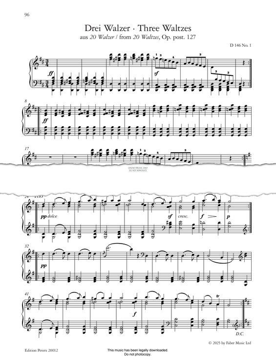 Produktgalerie: Seite 1 von 1 Three Waltzes (from 20 Waltzes Op. post. 127, D 146), Franz Schubert, Klavier