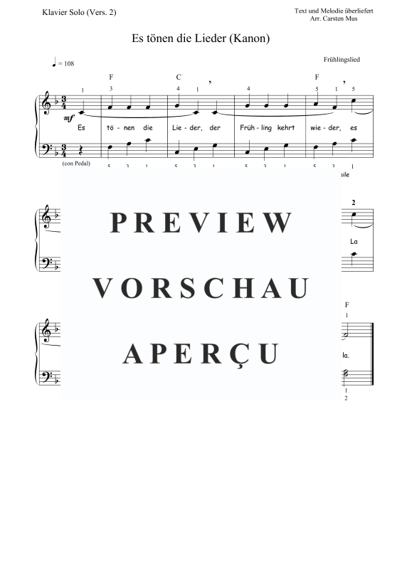Produktbild zu: Es tönen die Lieder (Vers. - 2)Traditional