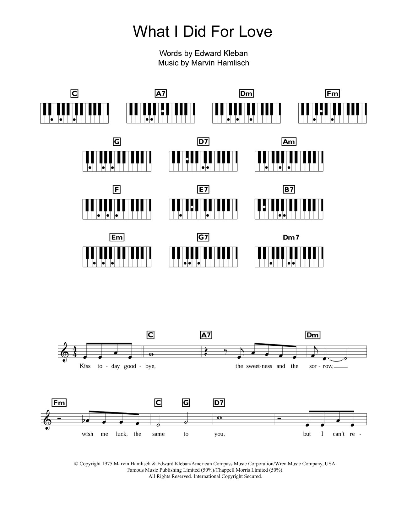 Product picture to: What I Did For Love (from A Chorus Line)
