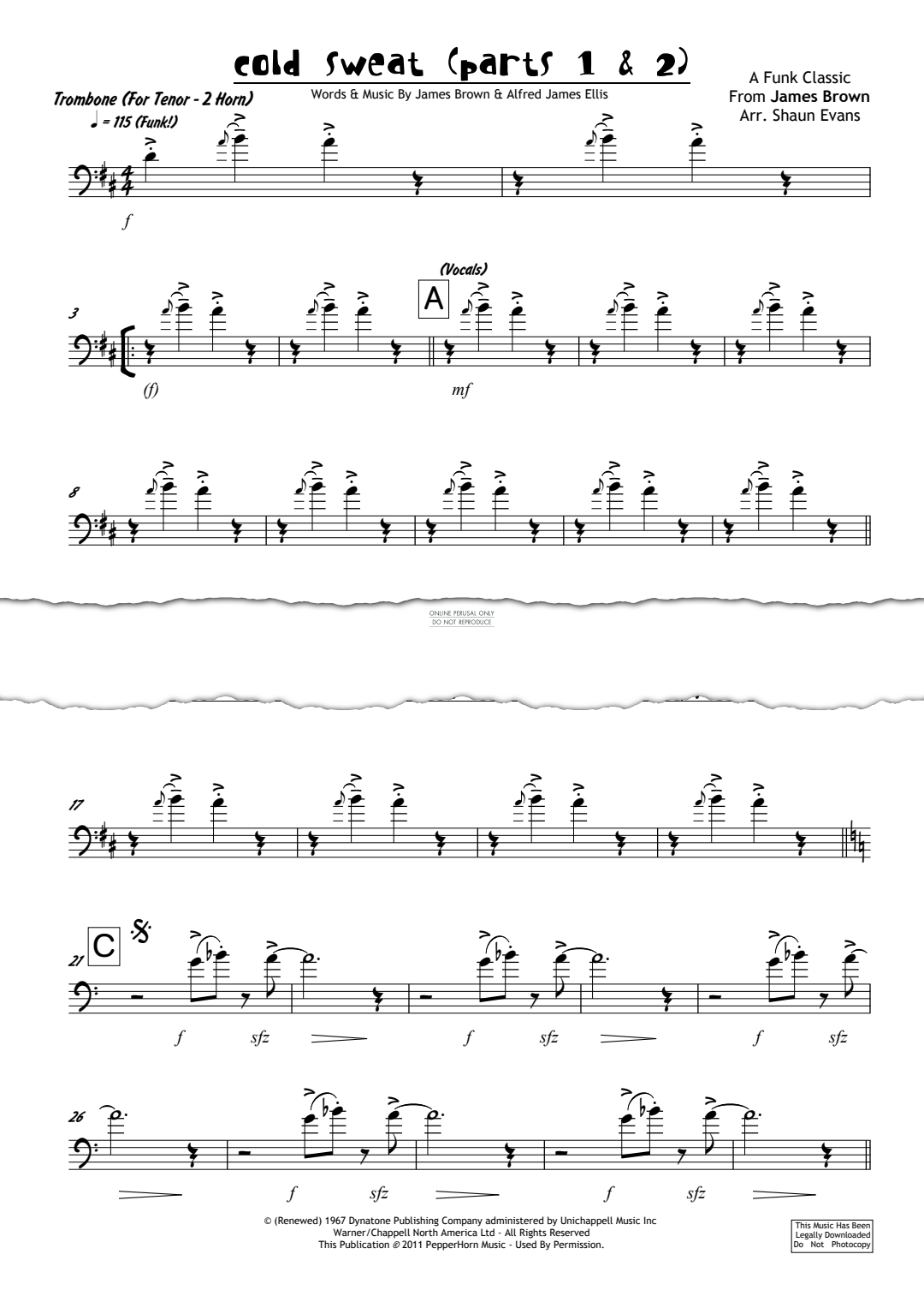 Product gallery: Page 1 of 1 Cold Sweat (Parts 1 & 2), James Brown