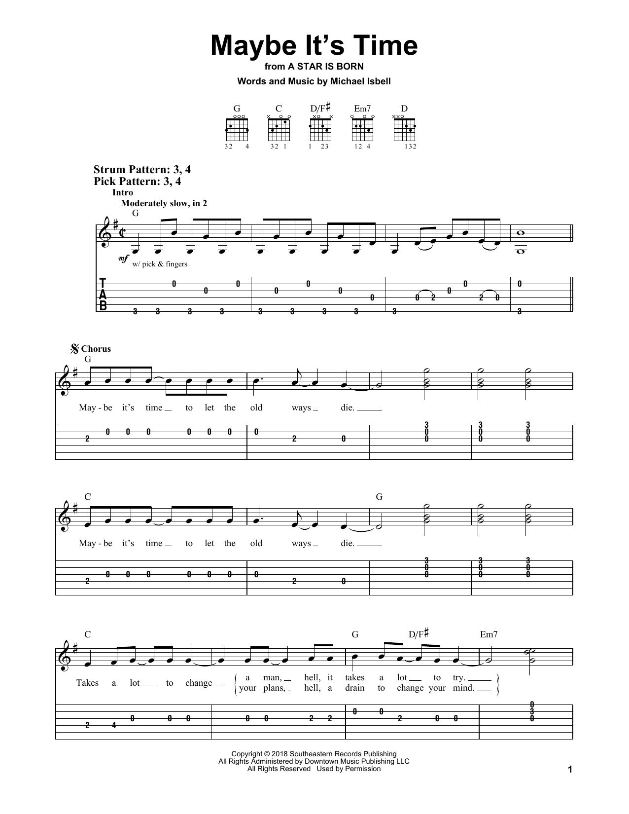 Product gallery: Page 1 of 1 Maybe It's Time (from A Star Is Born), Bradley Cooper