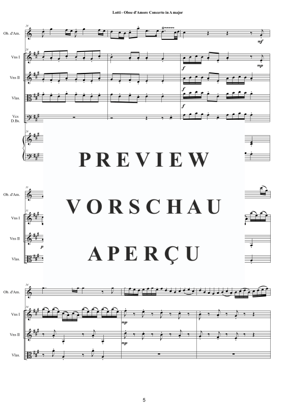 Produktgalerie: Seite 6 von 11 Concerto in A major, , Oboe d'Amore und Kammerorchester