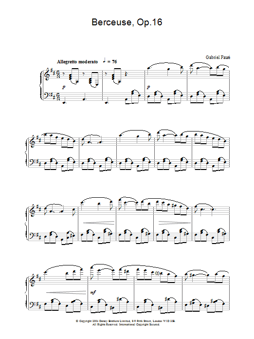 Produktbild zu: Berceuse, Op.16