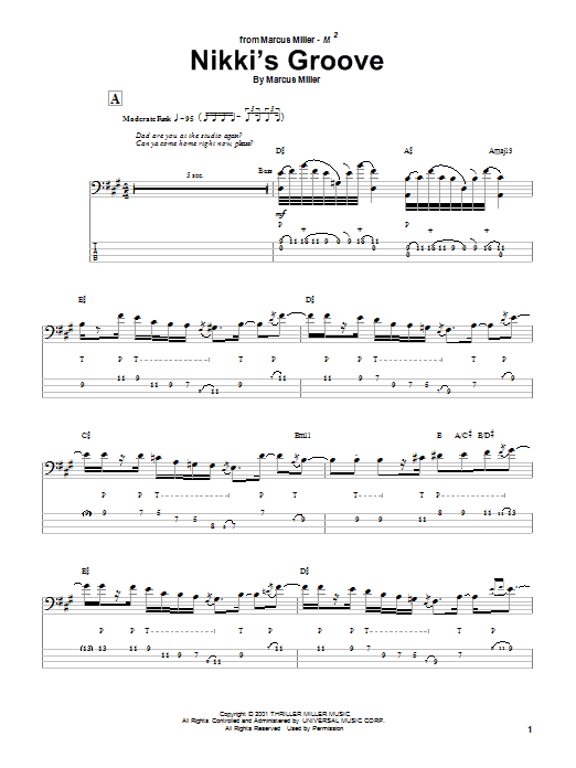 Produktgalerie: Seite 1 von 1 Nikki's Groove, Marcus Miller, E-Bass