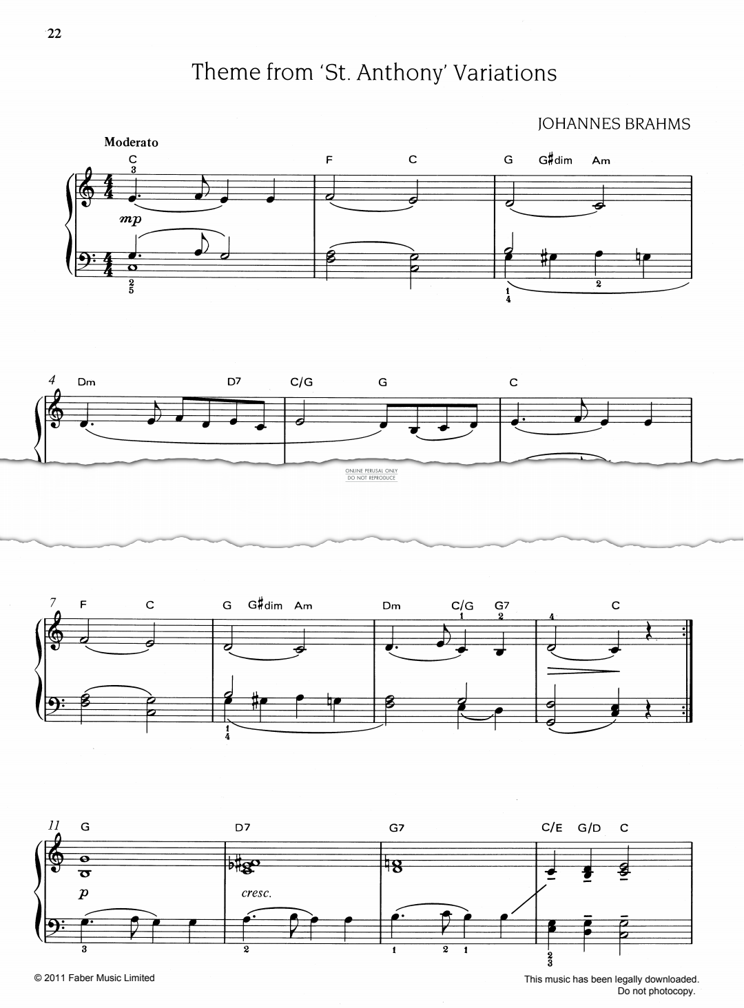 gallery: Theme from 'St Anthony' Variations, Johannes Brahms, Klavier