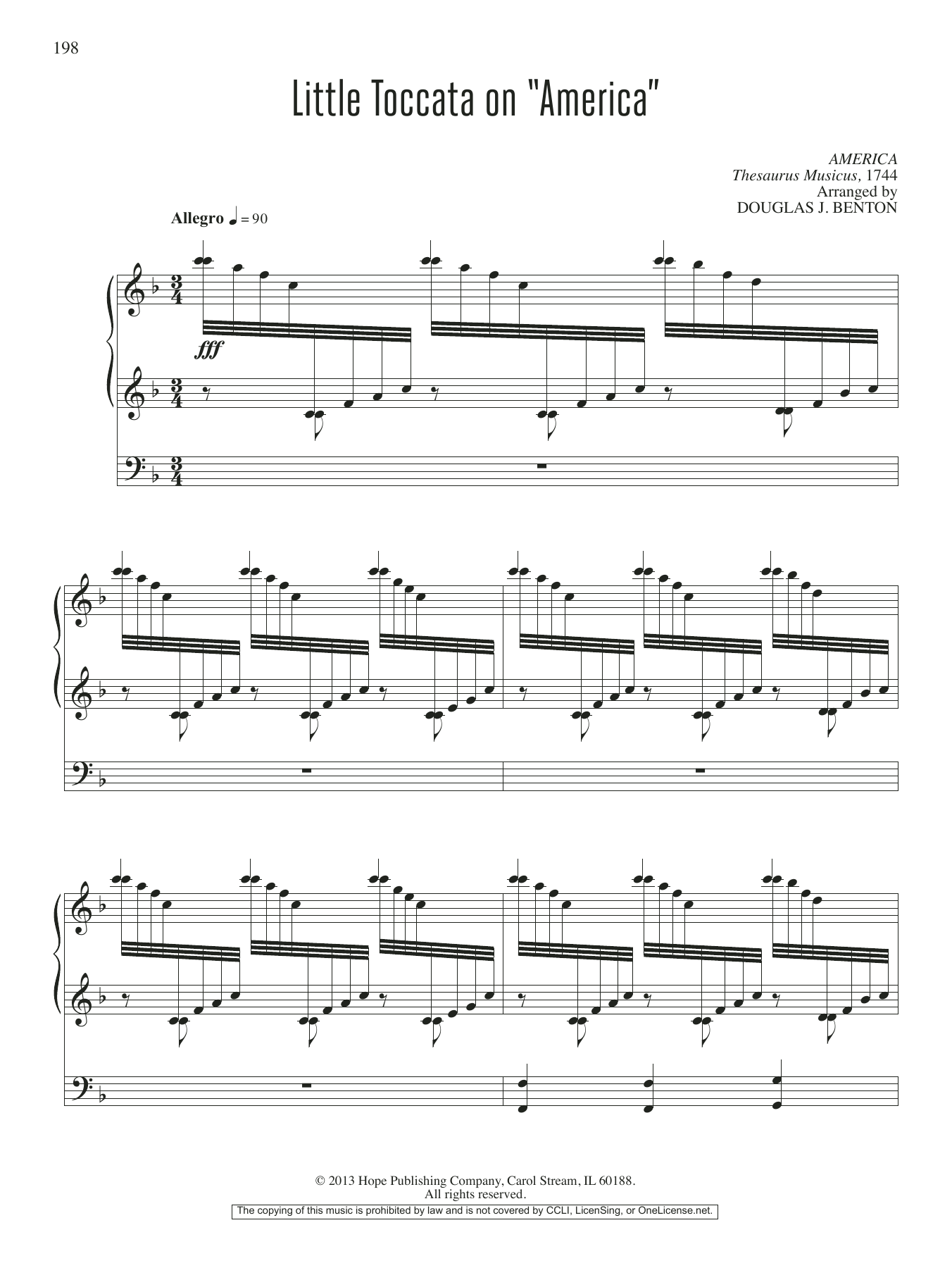 Product gallery: Page 1 of 1 Little Toccata on "America", Douglas J. Benton