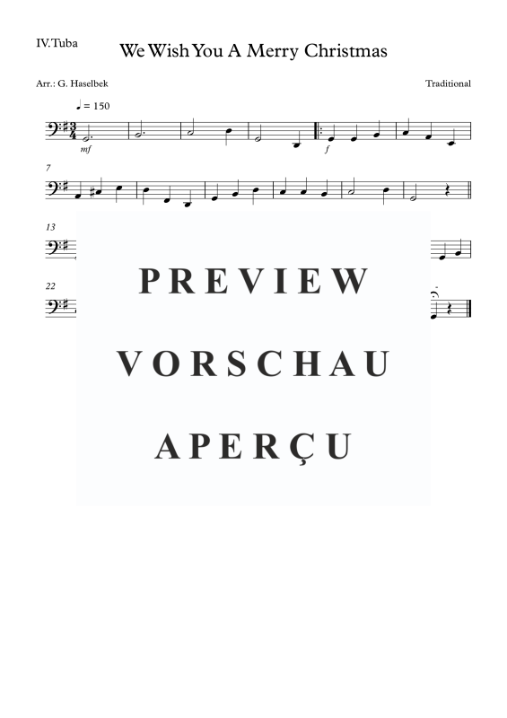 Produktgalerie: Seite 9 von 9 We Wish You A Merry Christmas, , (Blechbläserquartett)