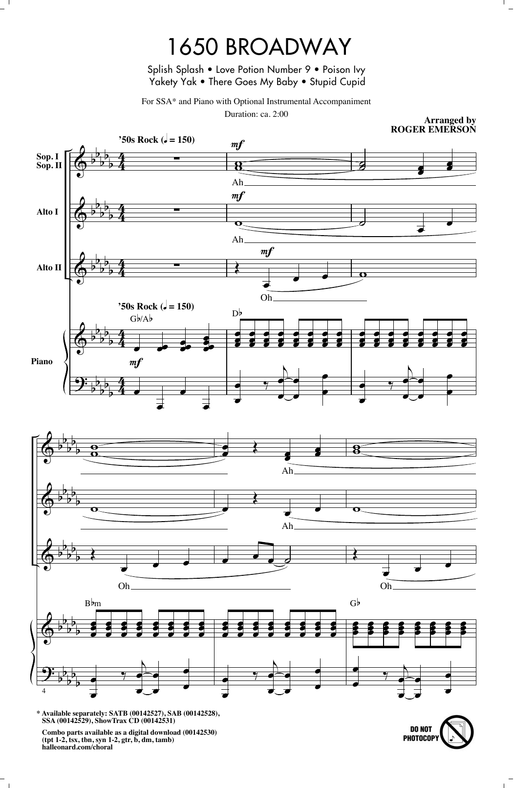 Produktgalerie: Seite 1 von 1 1650 Broadway (Medley), Roger Emerson, Chor