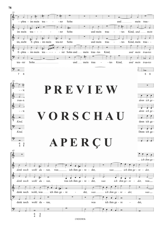gallery: Ist nicht Ephraim mein treuer Freund, , (Gemischter Chor 6-stimmig)