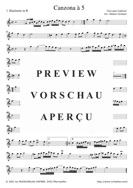 gallery: Canzona à 5, , (Clarinet Quintet)