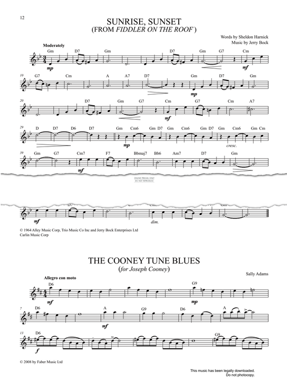 Product gallery: Page 1 of 1 Sunrise, Sunset (from 'Fiddler On The Roof'), Jerry Bock