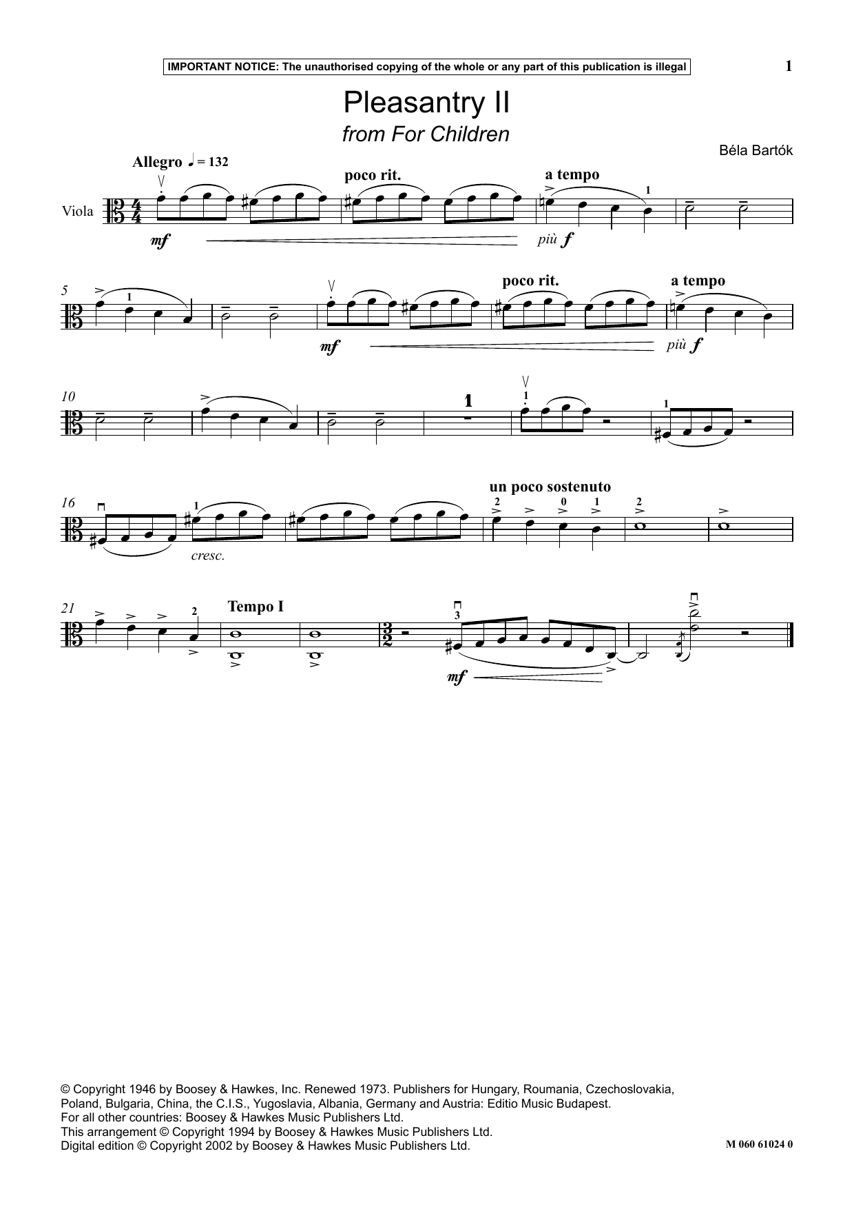 Produktbild zu: Pleasantry II (from For Children)