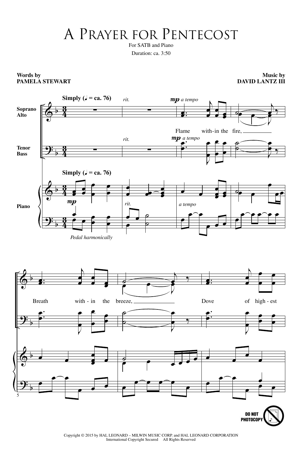 Produktbild zu: A Prayer For Pentecost