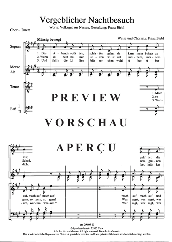 Product gallery: Page 3 of 6 Vergeblicher Nachtbesuch , , (mixed choir)