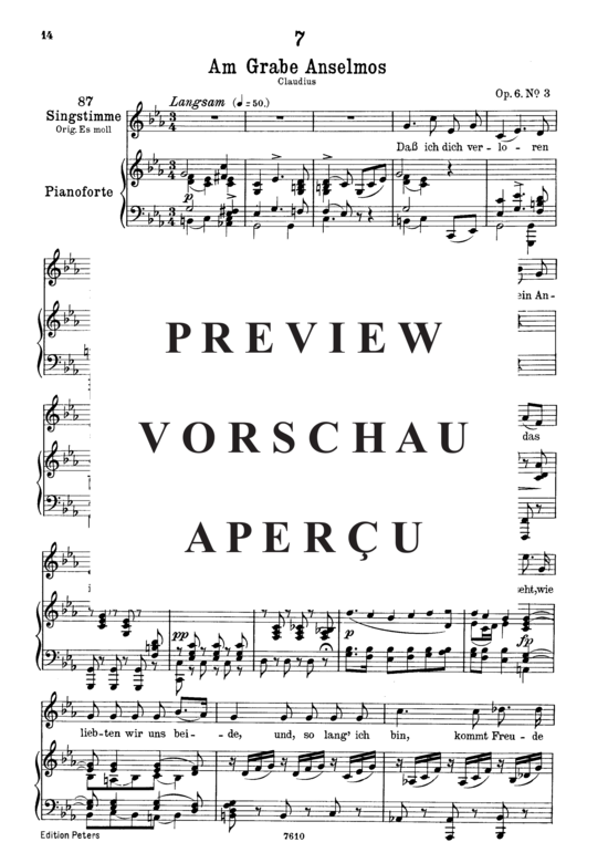 Product gallery: Page 2 of 3 Am grabe Anselmos D.504, , Low Voice and Piano