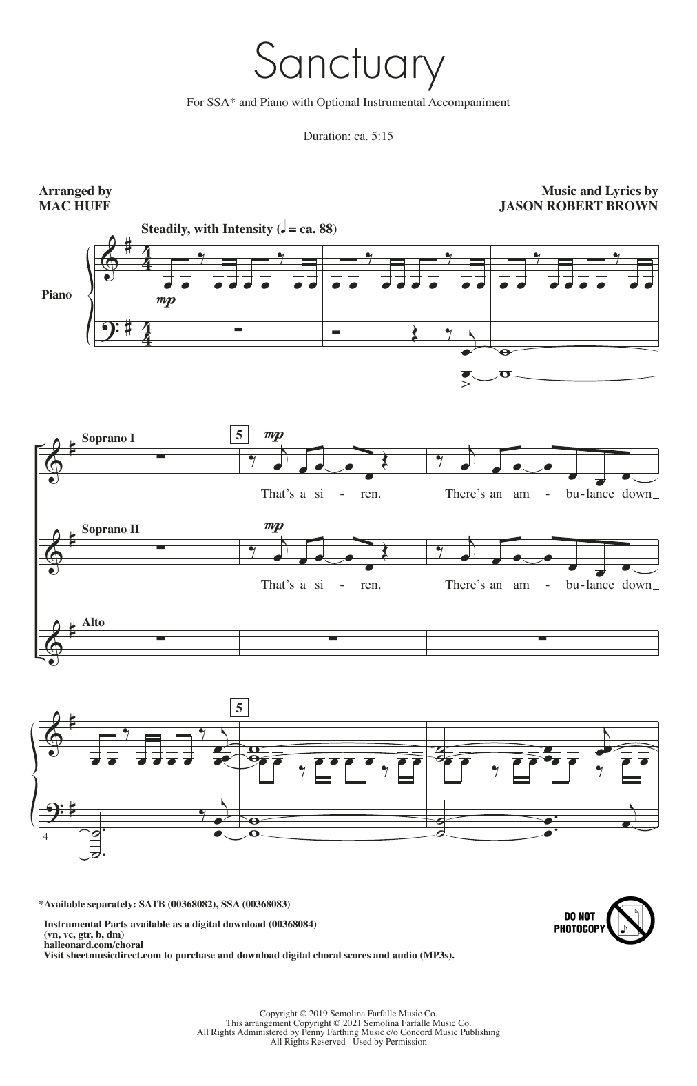 Produktgalerie: Seite 1 von 1 Sanctuary (arr. Mac Huff), Jason Robert Brown, Chor