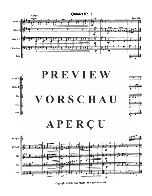 Produktgalerie: Seite 3 von 11 Quintet No. 1, , Blechbläserquintett
