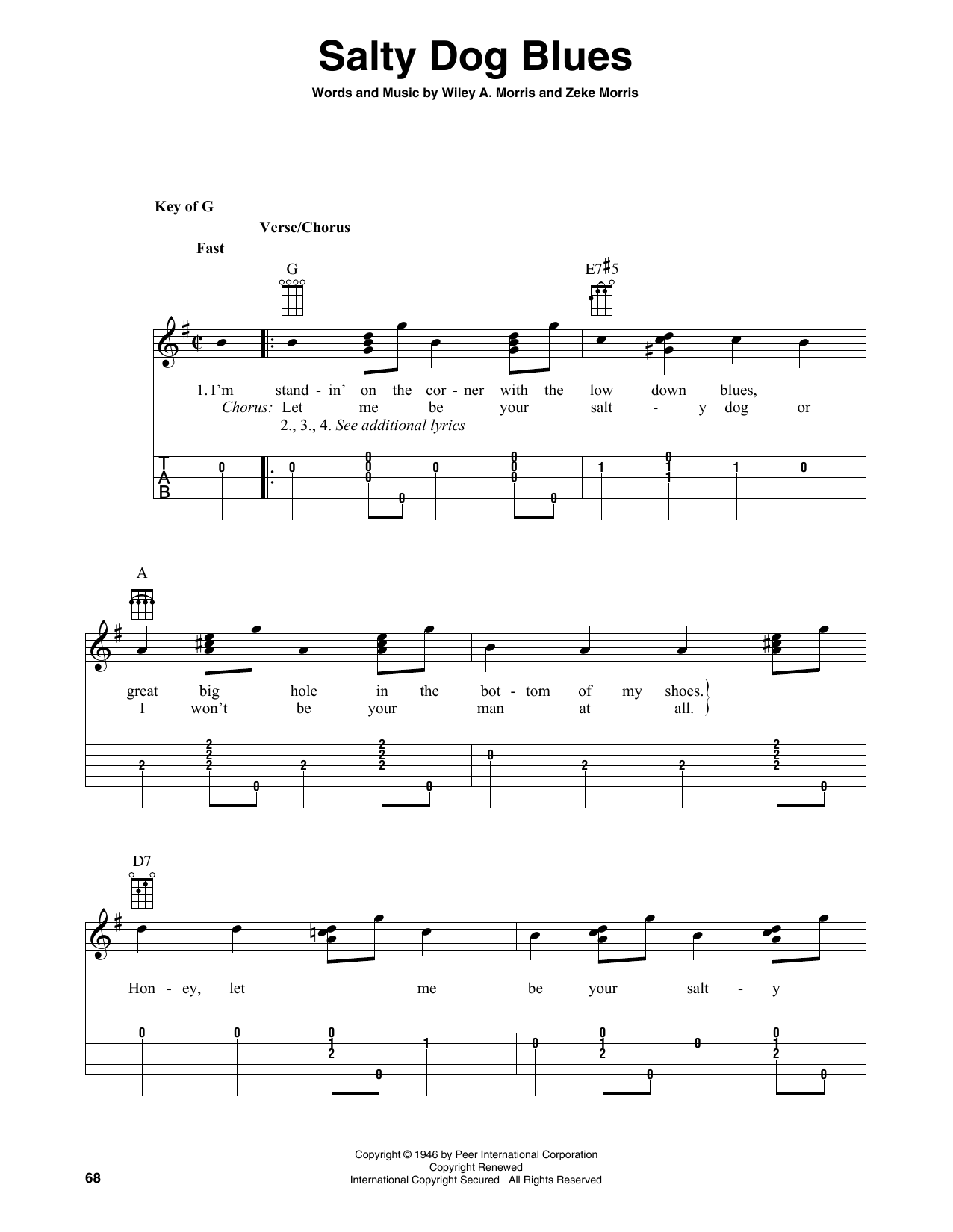 Produktgalerie: Seite 1 von 1 Salty Dog Blues, Wiley A. Morris, Banjo