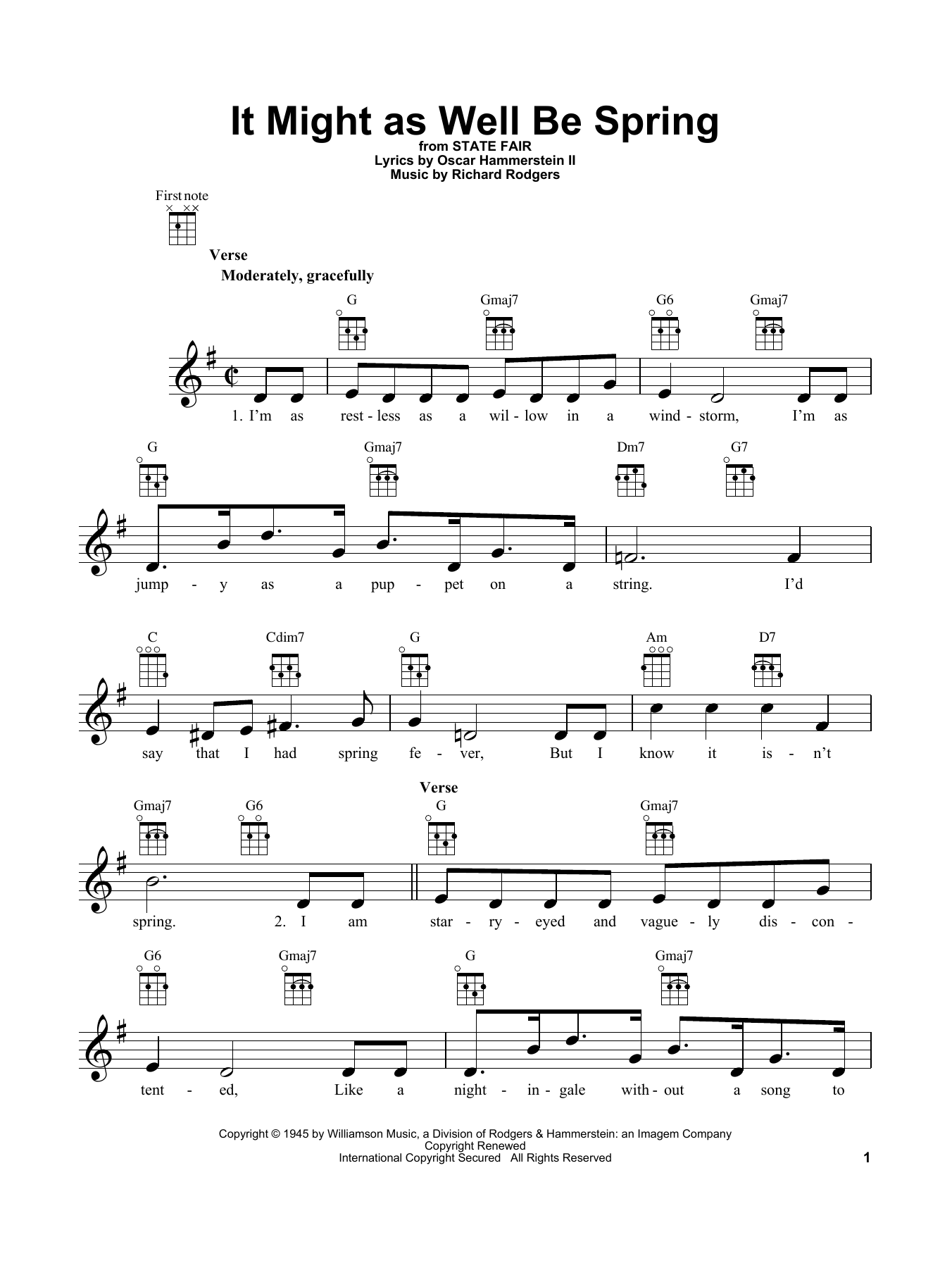 Product gallery: Page 1 of 1 It Might As Well Be Spring, Rodgers & Hammerstein