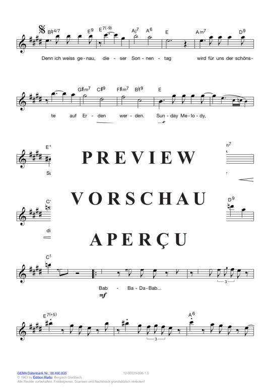 Produktgalerie: Seite 12 von 15 Sunday-Melody , Kauffeld, Greetje, (Melodie-Stimmen in C/B/Es)