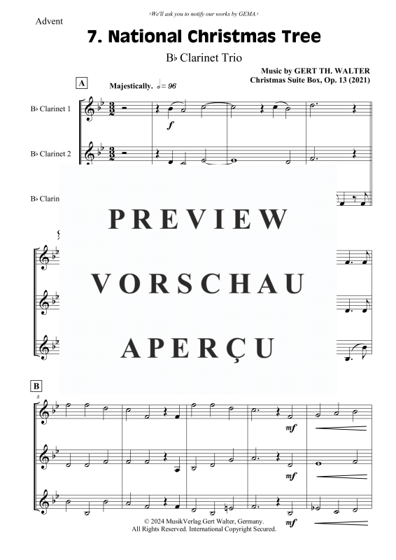 Produktgalerie: Seite 2 von 6 National Christmas Tree, , (Klarinetten Trio)