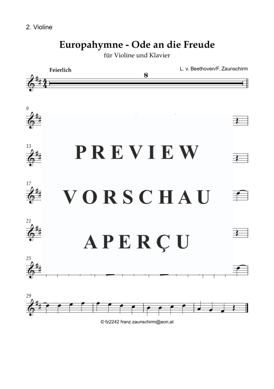 Product gallery: Page 8 of 8 Europahymne - Ode an die Freude, , Violin and Piano