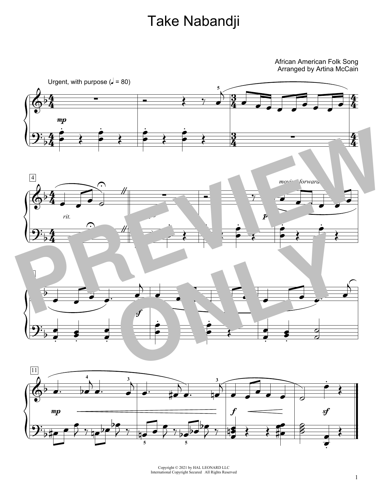 Produktbild zu: Take Nabandji (arr. Artina McCain)