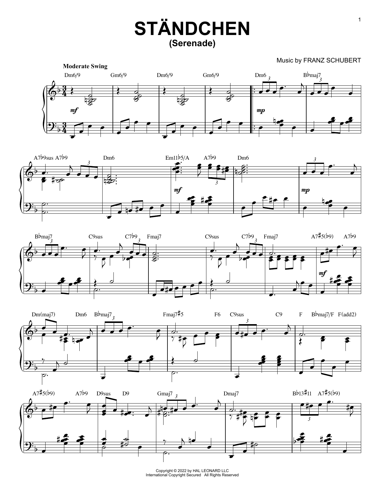 Product picture to: Standchen [Jazz version] (arr. Brent Edstrom)