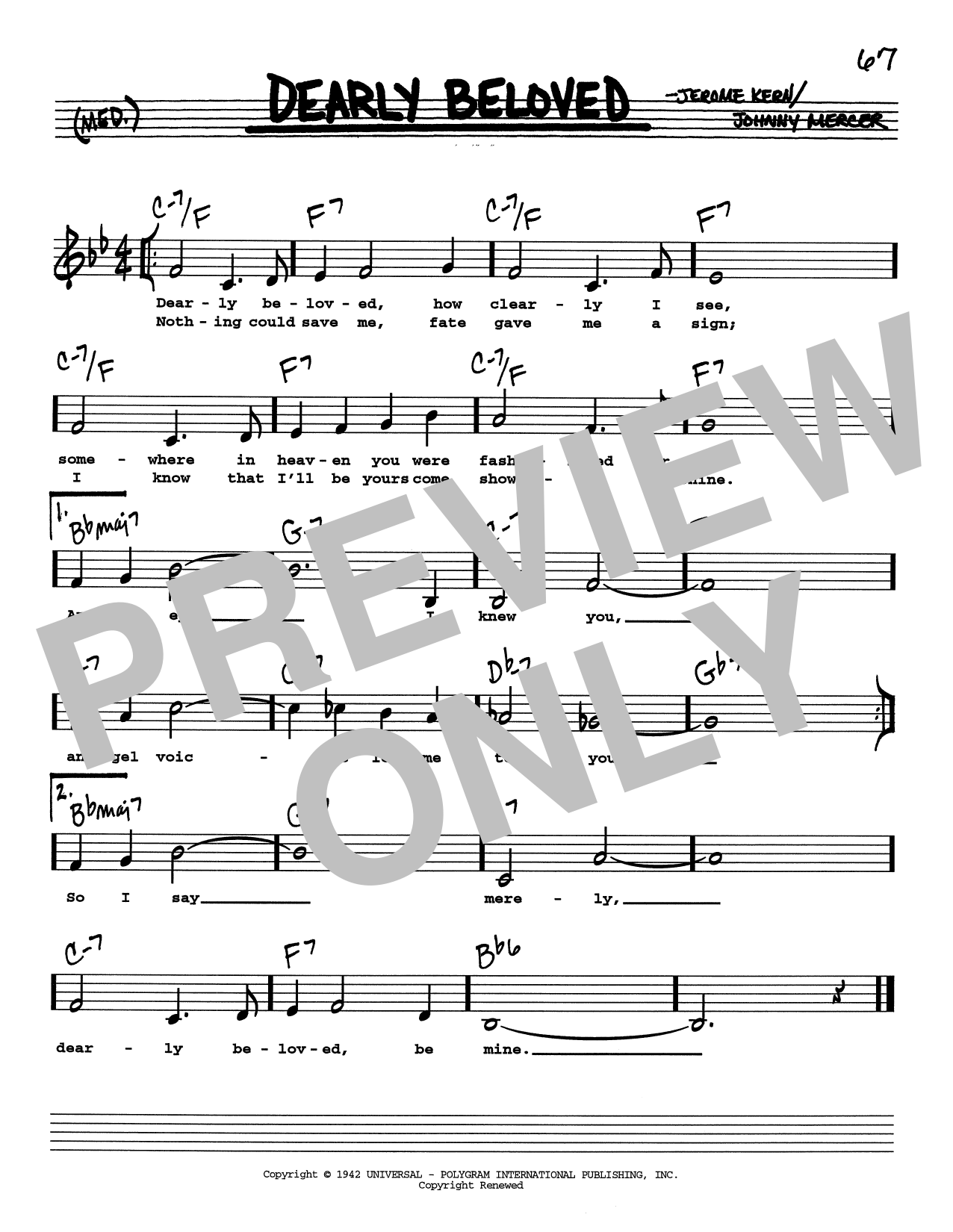 Produktbild zu: Dearly Beloved (Low Voice)