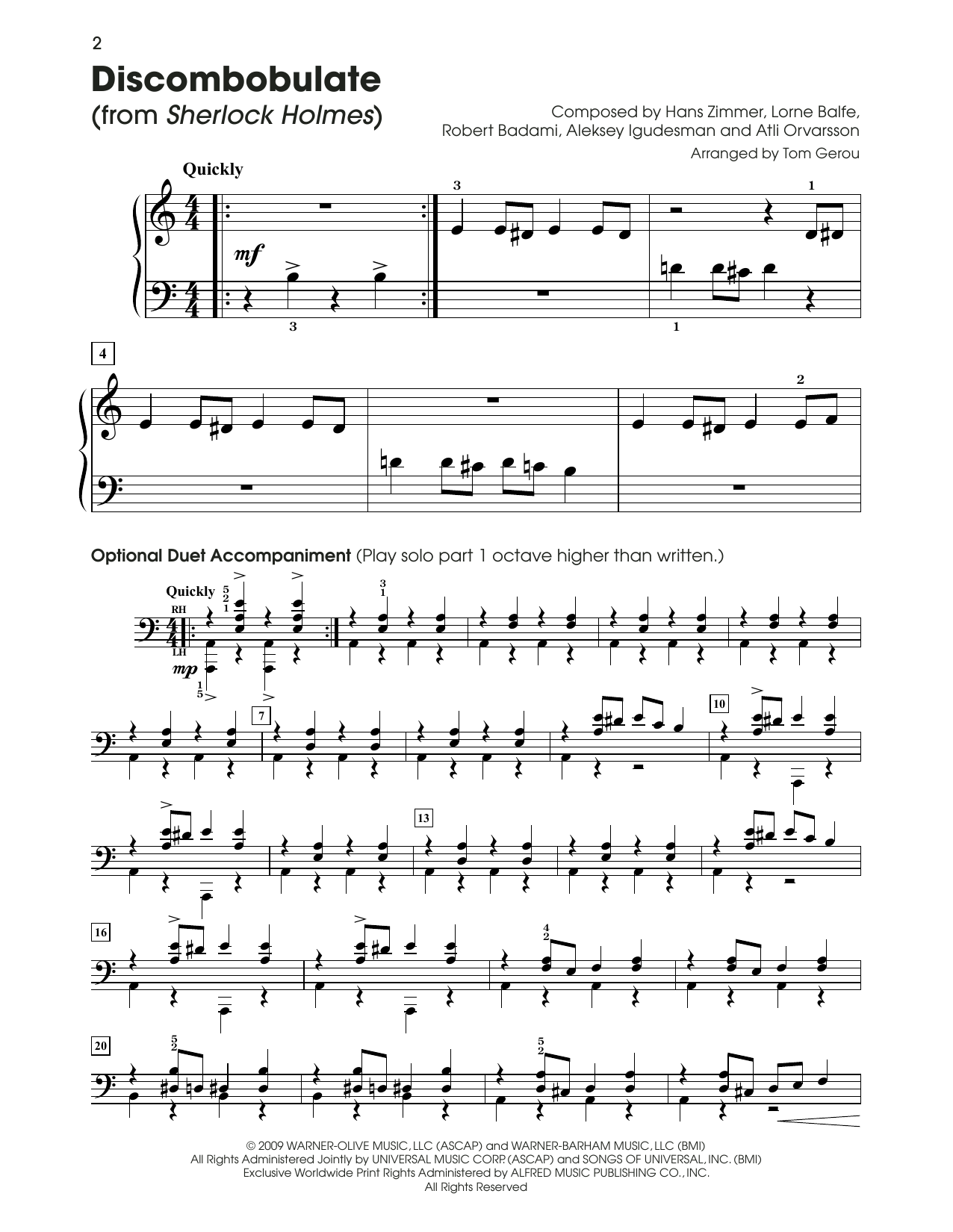Produktbild zu:  Discombobulate (Theme from Sherlock Holmes) (arr. Tom Gerou) - Hans Zimmer