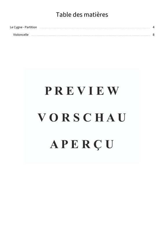 Product gallery: Page 5 of 10 Le Cygne - Extrait du Carnaval des animaux, , (violoncello and piano)