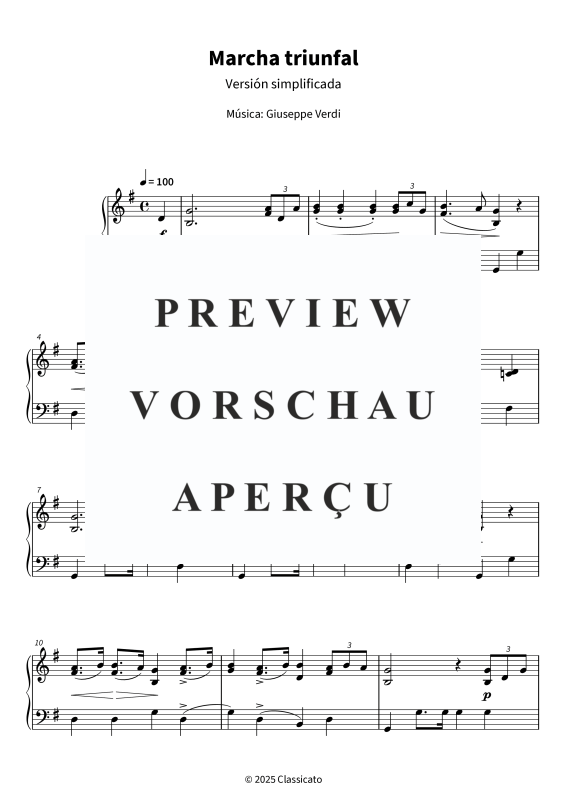 Product gallery: Page 1 of 6 Marcha triunfal - Versión simplificada, , Piano Solo