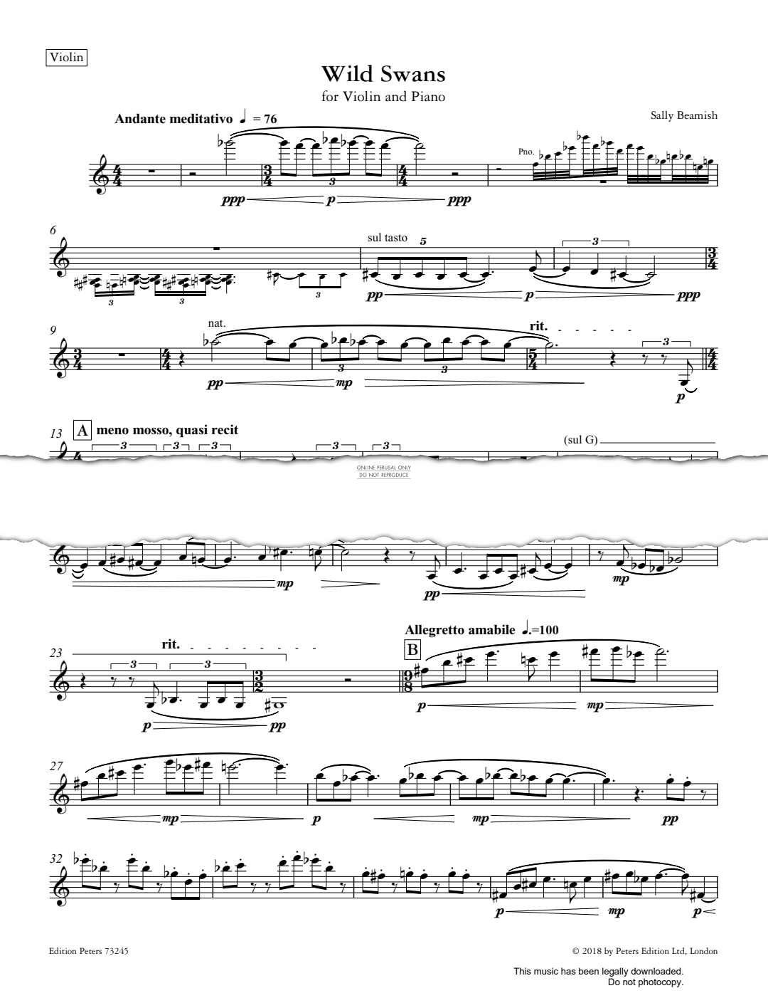 Produktgalerie: Seite 1 von 1 Wild Swans, Sally Beamish, Klavier, Violine