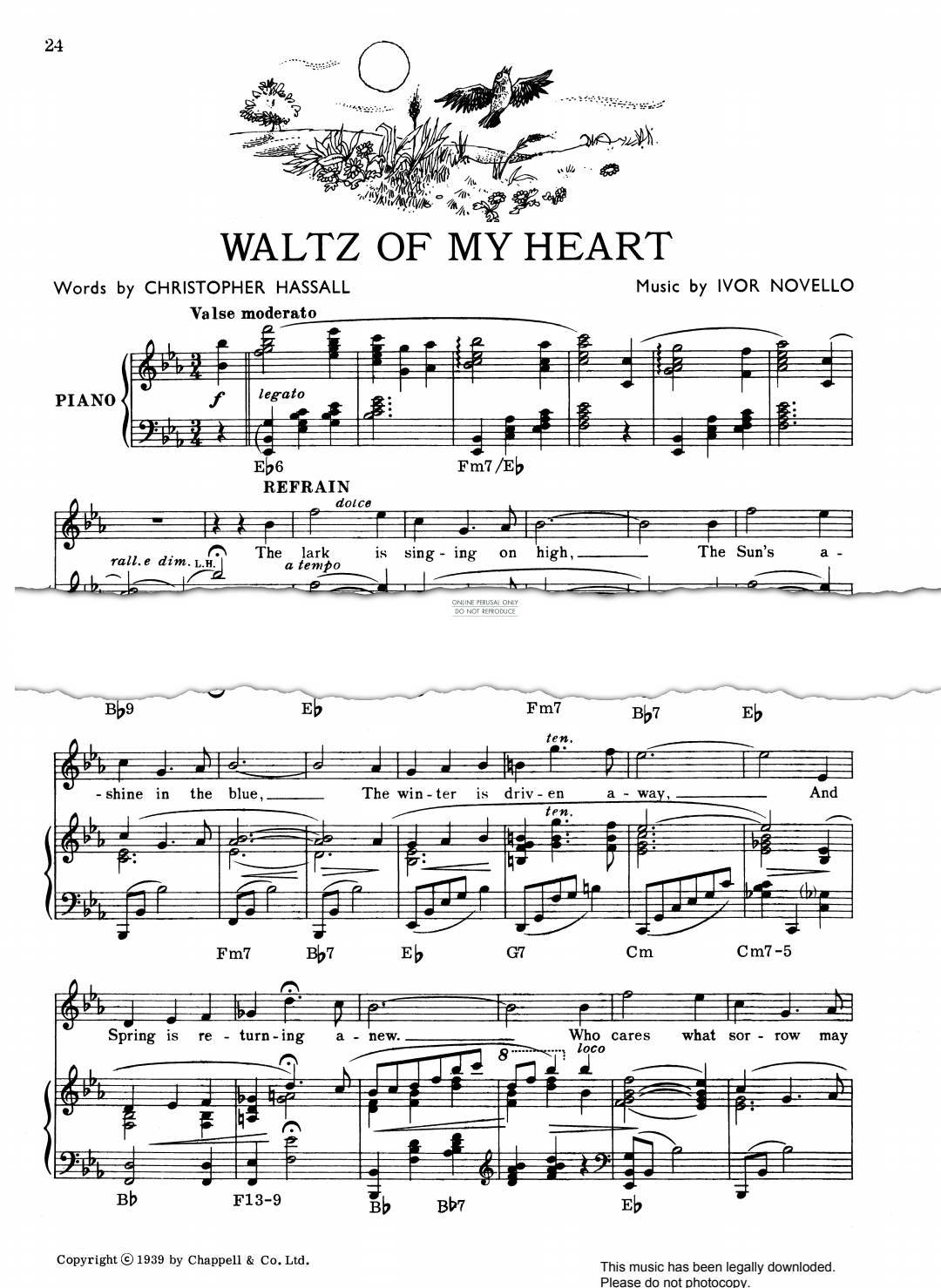 Produktgalerie: Seite 1 von 1 Waltz Of My Heart (from 'The Dancing Years'), Ivor Novello, Gesang, Gitarre, Klavier