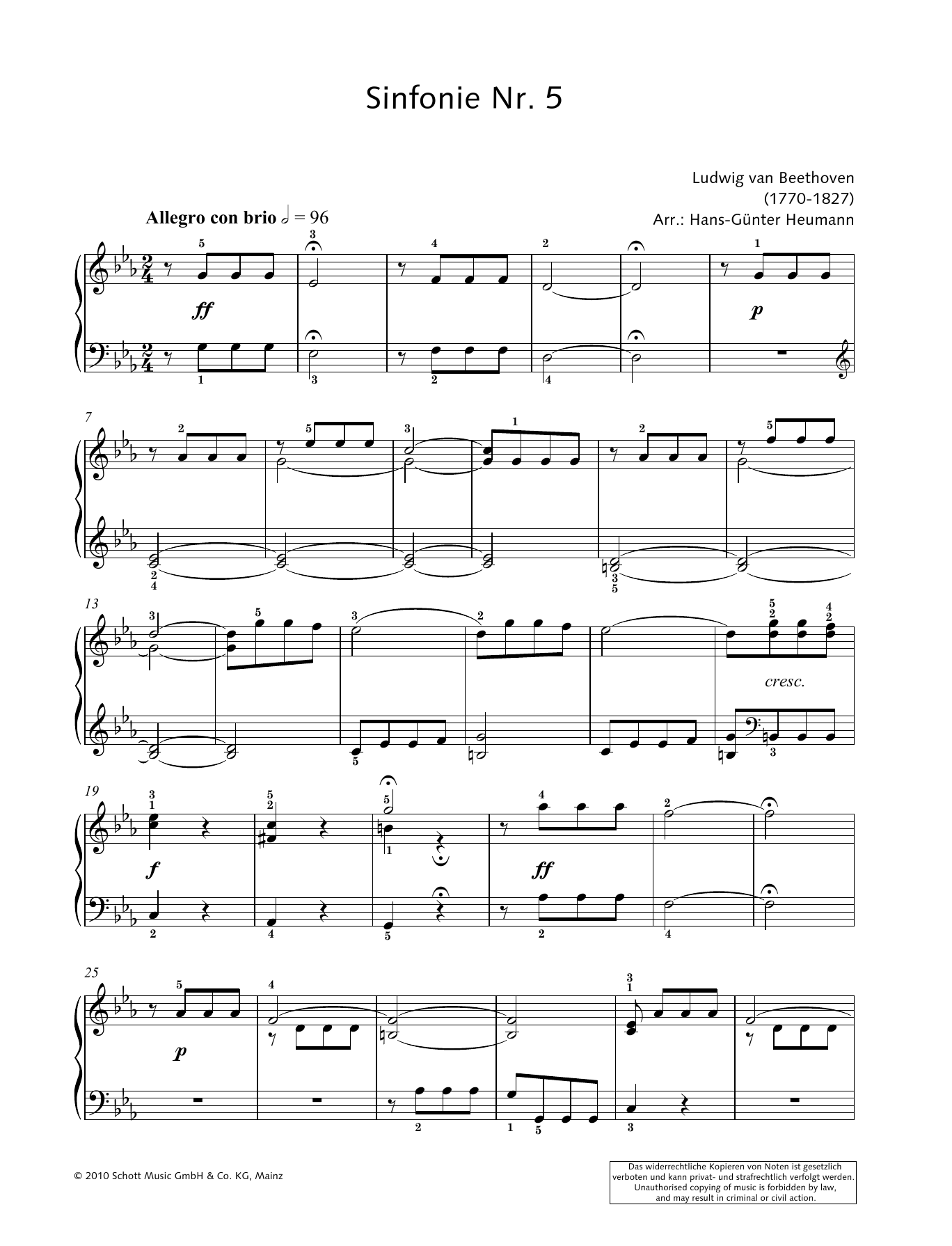 Product gallery: Page 1 of 1 Symphony No. 5 in C Minor, Hans-Gunter Heumann