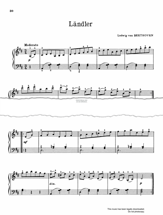 Produktgalerie: Seite 1 von 1 Ländler, Ludwig van Beethoven, Klavier