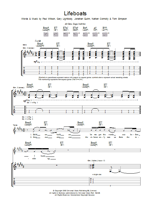 Produktgalerie: Seite 1 von 1 Lifeboats, Snow Patrol, Gitarre