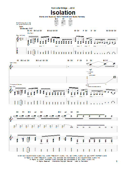 Produktgalerie: Seite 1 von 1 Isolation, Alter Bridge, Gitarre