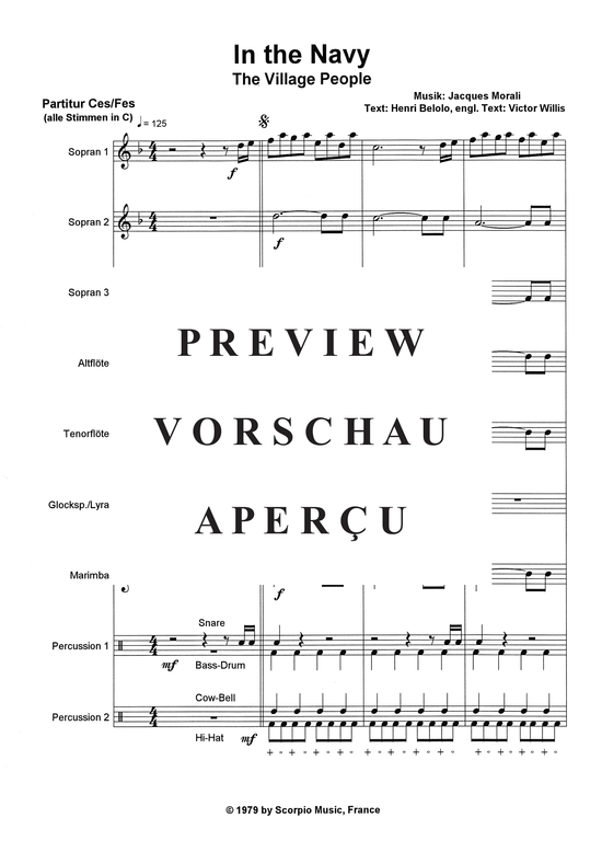 Produktgalerie: Seite 4 von 14 In the Navy , Village People, (Flöten-Quintett + Percussion)