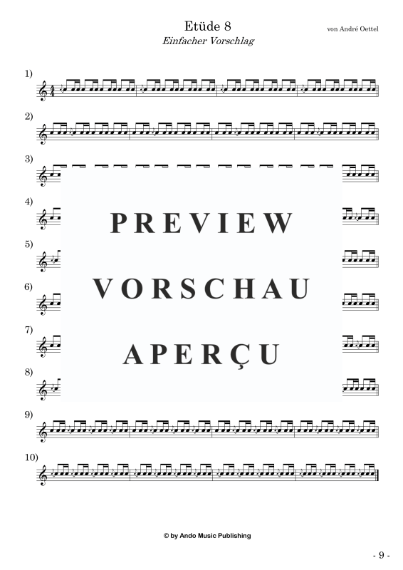 Produktgalerie: Seite 11 von 11 Etüden für Snare Drum im 4/4-Takt - Band 3, , Snare Drum Solo