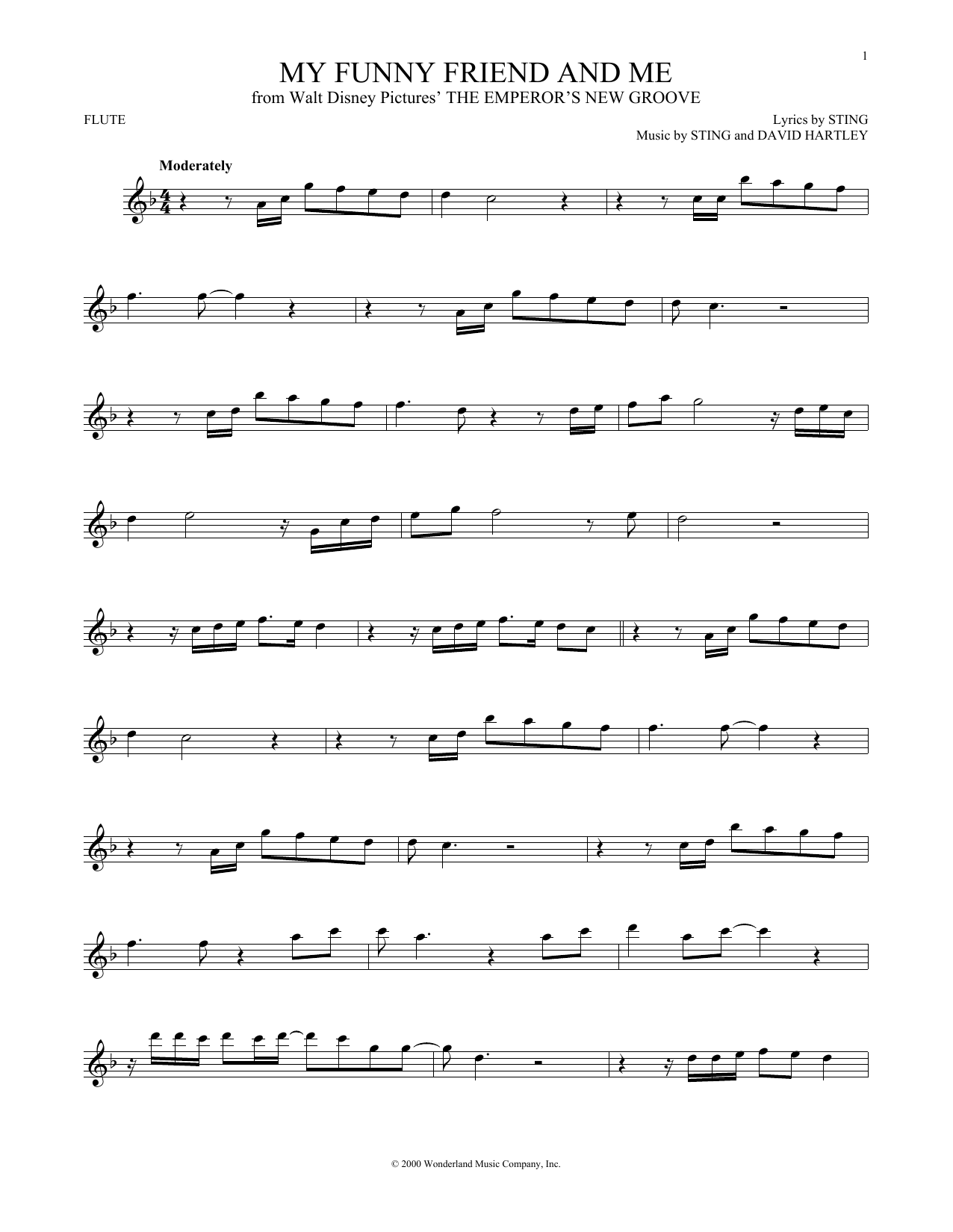 Product gallery: Page 1 of 1 My Funny Friend And Me (from The Emperor's New Groove), Sting