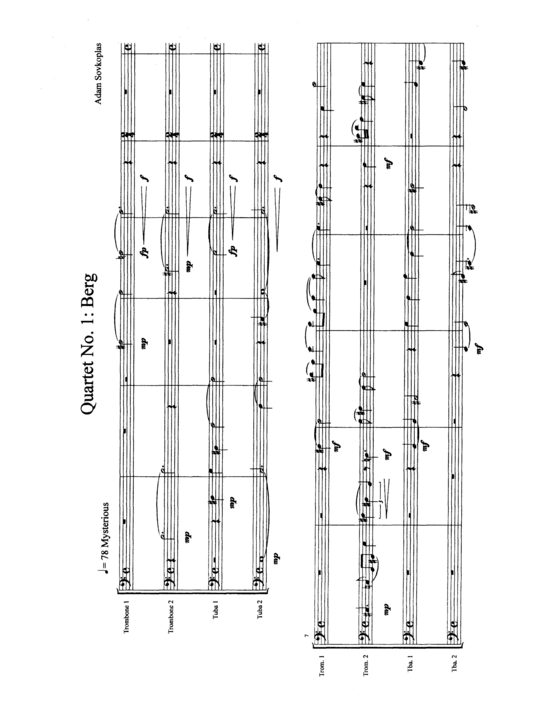 Product picture to: Quartet No. 1: Berg Adam Sovkoplas