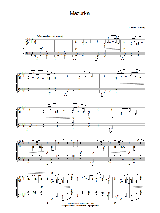 Product gallery: Page 1 of 1 Mazurka, Claude Debussy