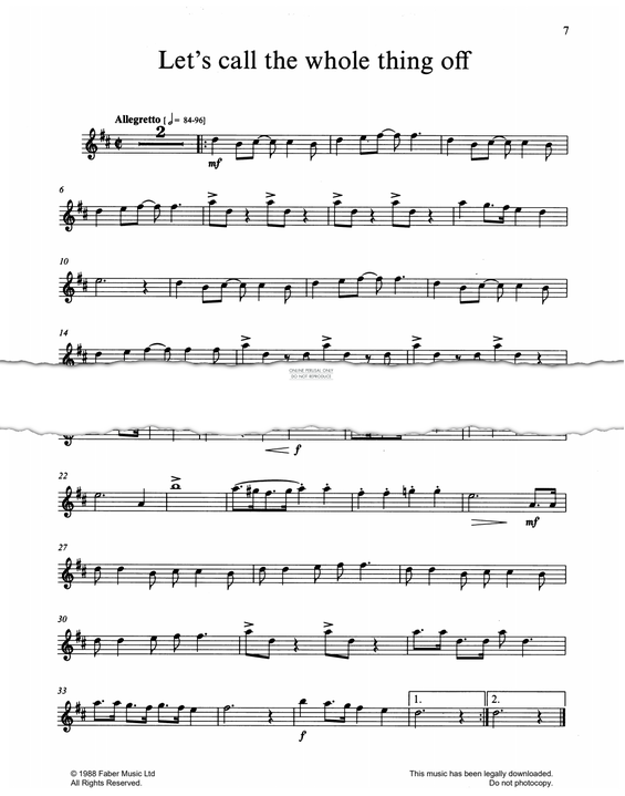 Product gallery: Page 1 of 1 Let's Call The Whole Thing Off, George Gershwin