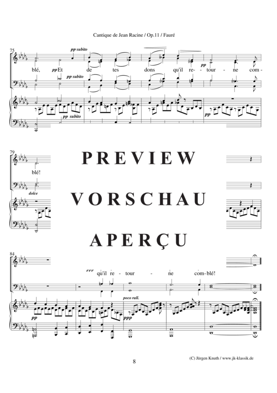 gallery: Cantique de Jean Racine - Op. 11 , , (Gemischter Chor + Klavier/Orgel)