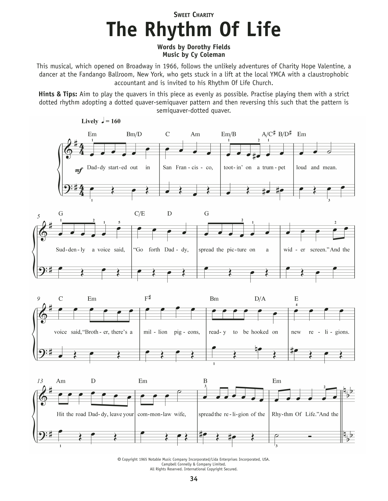 Product picture to: The Rhythm Of Life (from Sweet Charity)