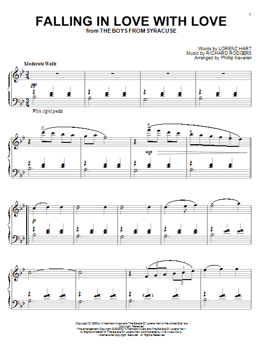 Product picture to: Falling In Love With Love (arr. Phillip Keveren)