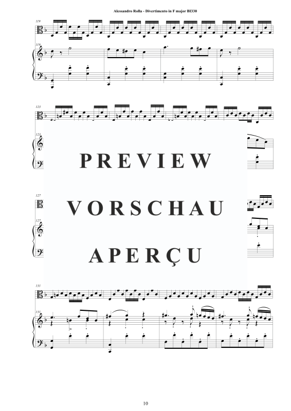 Produktgalerie: Seite 11 von 11 Divertimento in F-Dur BI 330, , Viola und Klavier