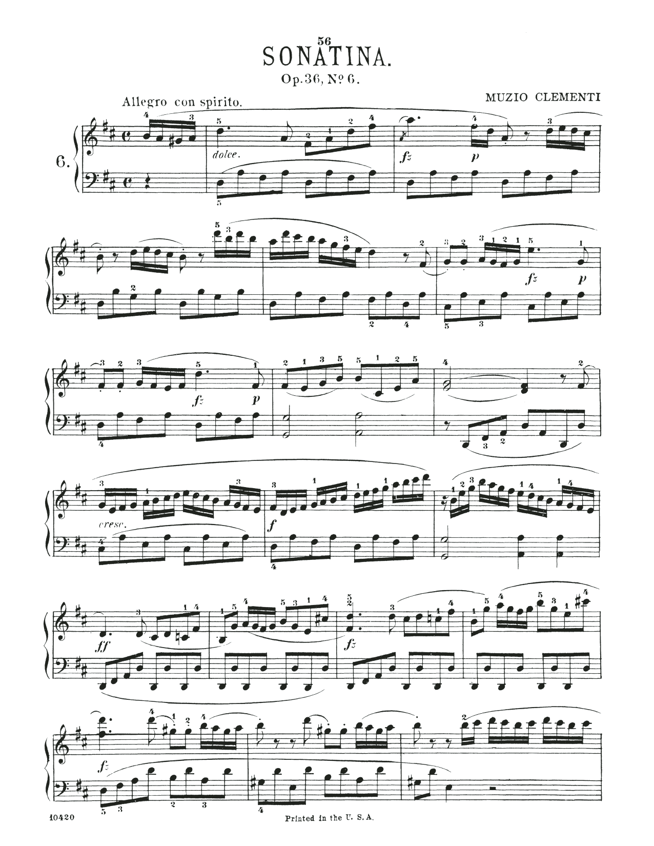 Product picture to: Sonatina In D Major, Op. 36, No. 6